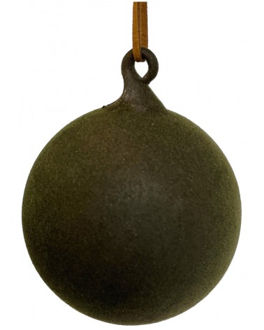 Baňka skleněná zelená sametová, 8 cm