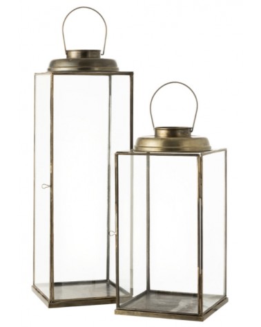 Lucerna Iron kov /sklo bronzová 70 cm