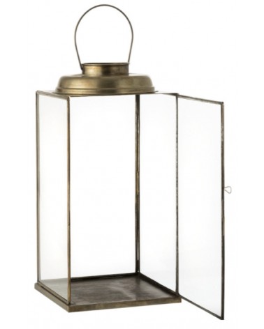 Lucerna Iron kov /sklo bronzová 48 cm