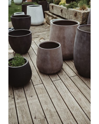 Květináč Koko Low Rustic Grey 50 x 50 x 44 cm