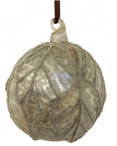 Ozdoba skleněná antique s korálky 8 cm